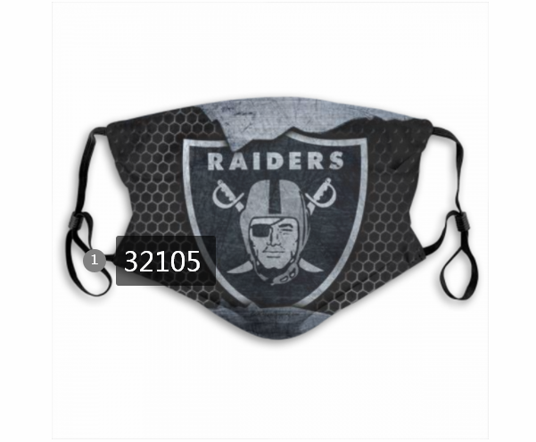 NFL 2020 Oakland Raiders #65 Dust mask with filter->nfl dust mask->Sports Accessory